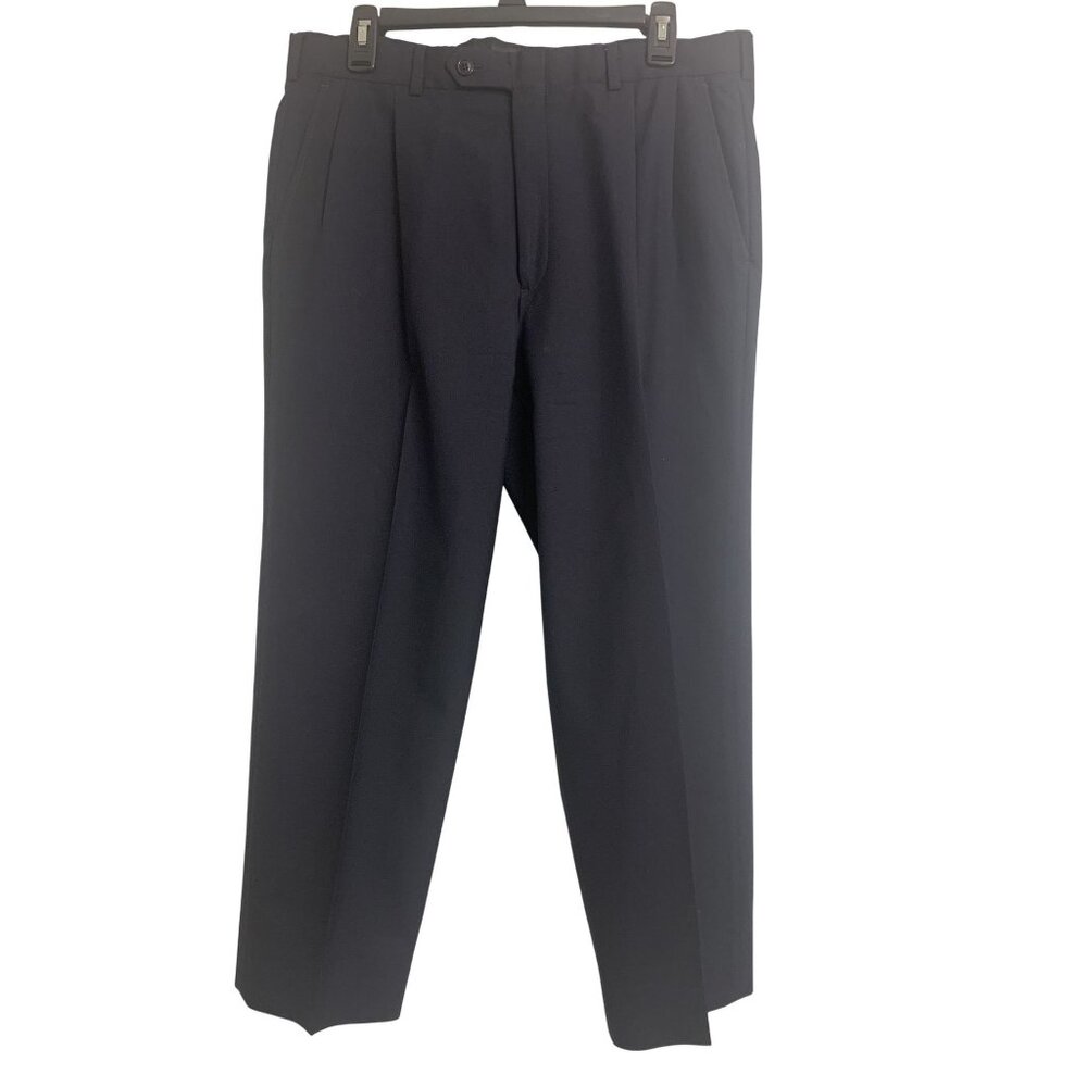 Burberrys M Business Casual‎ Pleated Navy Blue Pants Minimalist